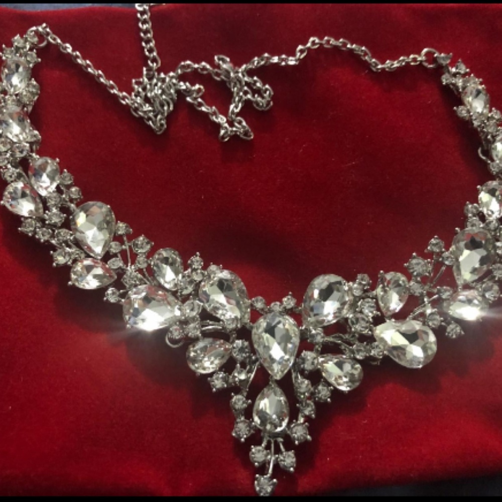 Women's Necklace Dangle Bridal Earrings Set